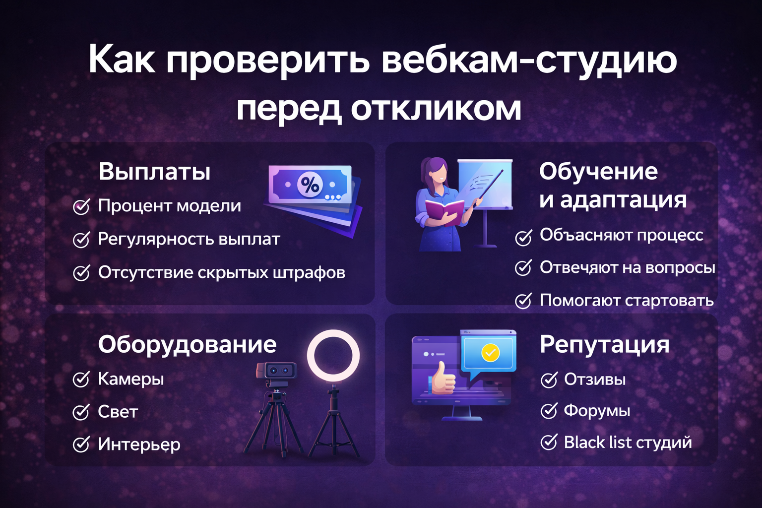 как проверить вебкам-студию перед откликом